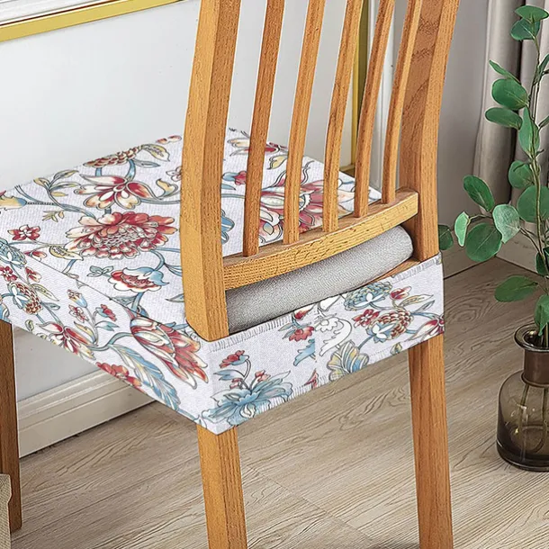 Stretch Seat Covers for Dining Room High Back Dining Chair Cover Floral Printed Soft Removable Washable Seat Covers for Dining Chairs, Dining Room Seat Cover Protector