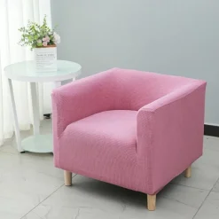 Stretch Single Sofa Cover Barrel Chair Slipcover Armchair Slipcover Club Chair Cover 1 Seater Couch Furniture Protector with Elastic Bottom for Kids,Pet