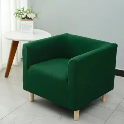 Stretch Single Sofa Cover Barrel Chair Slipcover Armchair Slipcover Club Chair Cover 1 Seater Couch Furniture Protector with Elastic Bottom for Kids,Pet