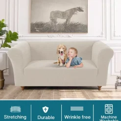 Stretch Sofa Cover Chesterfield Style Couch Slipcover for Living Room, Soft Non-Slip Sofa Cover Furniture Protector for Dogs