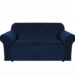 Stretch Sofa Cover Slipcover Elastic Velvet Sectional Couch Armchair Loveseat Burgundy Red 4 Or 3 Seater L Shape Plain Solid Color Soft Durable