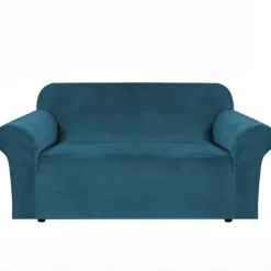 Stretch Sofa Cover Slipcover Elastic Velvet Sectional Couch Armchair Loveseat Burgundy Red 4 Or 3 Seater L Shape Plain Solid Color Soft Durable