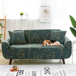 Stretch Sofa Cover Slipcover Elastic Sectional Couch Armchair Loveseat 4 or 3 seater L shaped Sofa Furniture Protector Anti-Slip Cover Soft Washable（1 Free Cushion Cover)