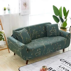 Stretch Sofa Cover Slipcover Elastic Sectional Couch Armchair Loveseat 4 or 3 seater L shaped Sofa Furniture Protector Anti-Slip Cover Soft Washable(1 Free Cushion Cover)