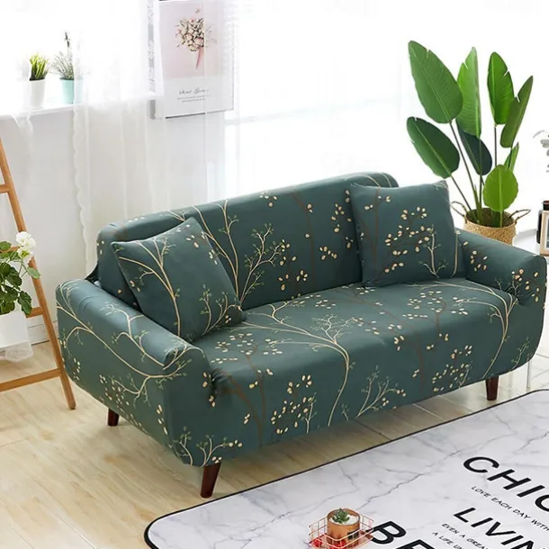 Stretch Sofa Cover Slipcover Elastic Sectional Couch Armchair Loveseat 4 or 3 seater L shaped Sofa Furniture Protector Anti-Slip Cover Soft Washable(1 Free Cushion Cover)