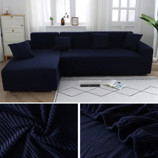 Stretch Sofa Cover Slipcover Jacquard Elastic Sectional Couch Armchair Loveseat 4 or 4 or 3 Seater Burgundy Red L Shape White Grey Black Plain Solid Color Soft Durable Washable(1 Free Cushion Cover)