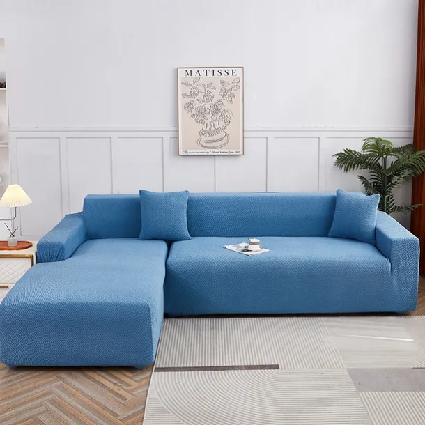 Stretch Sofa Cover Slipcover Jacquard Elastic Sectional Couch Armchair Loveseat 4 or 4 or 3 Seater Burgundy Red L Shape White Grey Black Plain Solid Color Soft Durable Washable(1 Free Cushion Cover)