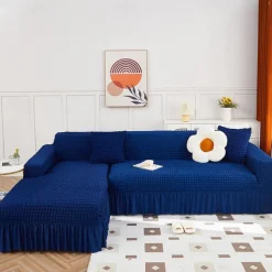 Stretch Sofa Cover Slipcover Jacquard Elastic Sectional Couch Armchair Loveseat 4 or 4 or 3 Seater Burgundy Red L Shape White Grey Black Plain Solid Color Soft Durable Washable(1 Free Cushion Cover)