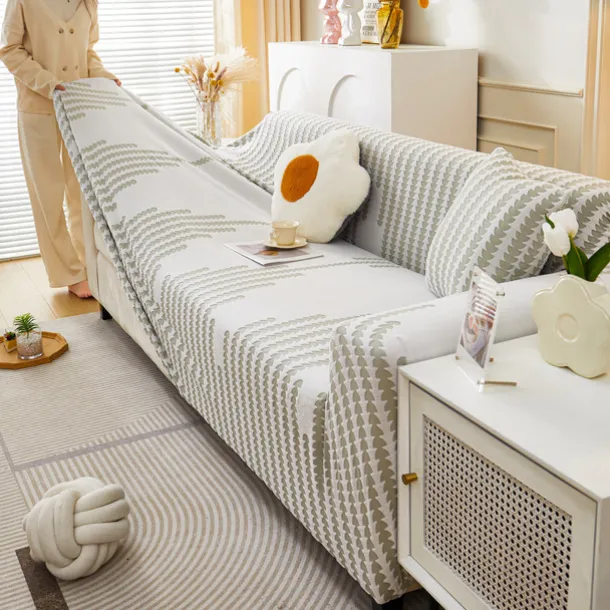 Stretch Sofa Cover Sofa Slipcovers Soft Durable Couch Cover 1 Piece Spandex Jacquard Velvet Washable Furniture Protector fit Armchair Seat/Loveseat/Sofa/XL Sofa