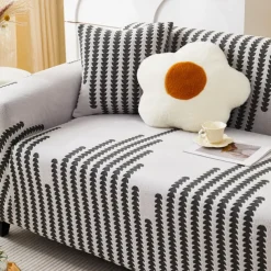 Stretch Sofa Cover Sofa Slipcovers Soft Durable Couch Cover 1 Piece Spandex Jacquard Velvet Washable Furniture Protector fit Armchair Seat/Loveseat/Sofa/XL Sofa