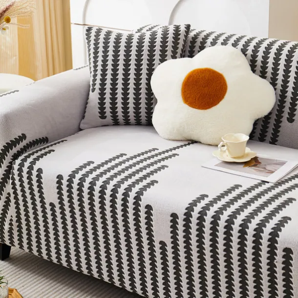 Stretch Sofa Cover Sofa Slipcovers Soft Durable Couch Cover 1 Piece Spandex Jacquard Velvet Washable Furniture Protector fit Armchair Seat/Loveseat/Sofa/XL Sofa