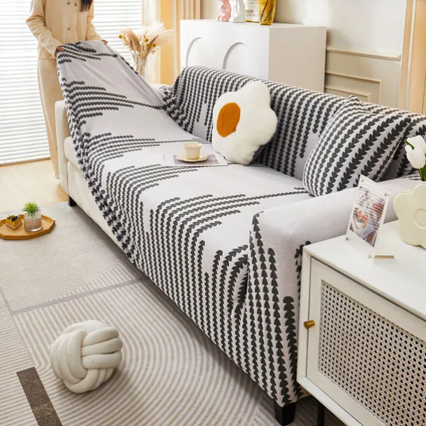 Stretch Sofa Cover Sofa Slipcovers Soft Durable Couch Cover 1 Piece Spandex Jacquard Velvet Washable Furniture Protector fit Armchair Seat/Loveseat/Sofa/XL Sofa