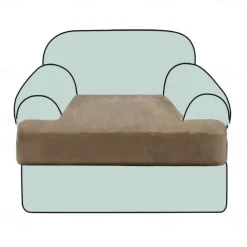 Stretch Sofa Seat Cover Couch T Seat Pad Cushion Slipcover Elastic Couch Armchair Loveseat 3 Seater Grey Plain Solid Soft Durable Washable