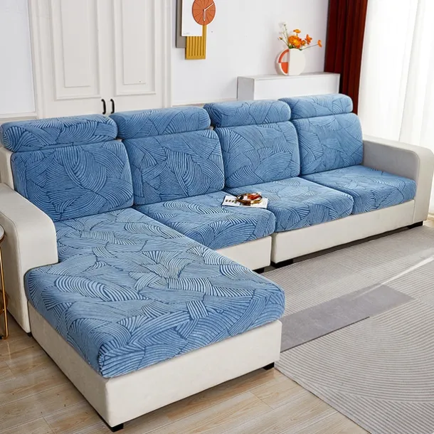 Stretch Sofa Seat Cushion Cover Slipcover Elastic Couch Armchair Loveseat 4 Or 3 Seater Grey Plain Solid Soft Durable Washable