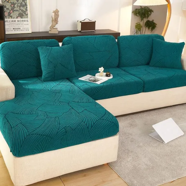 Stretch Sofa Seat Cushion Cover Slipcover Elastic Couch Armchair Loveseat 4 Or 3 Seater Grey Plain Solid Soft Durable Washable