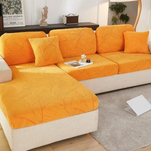 Stretch Sofa Seat Cushion Cover Slipcover Elastic Couch Armchair Loveseat 4 Or 3 Seater Grey Plain Solid Soft Durable Washable