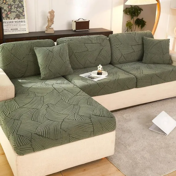 Stretch Sofa Seat Cushion Cover Slipcover Elastic Couch Armchair Loveseat 4 Or 3 Seater Grey Plain Solid Soft Durable Washable