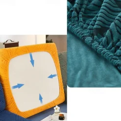 Stretch Sofa Seat Cushion Cover Slipcover Elastic Couch Armchair Loveseat 4 Or 3 Seater Grey Plain Solid Soft Durable Washable