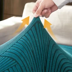 Stretch Sofa Seat Cushion Cover Slipcover Elastic Couch Armchair Loveseat 4 Or 3 Seater Grey Plain Solid Soft Durable Washable