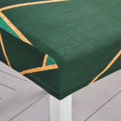 Stretch Spandex Dining Chair Cover 4/6 Pcs Set, Geometric Pattern High Back Dining Chair Cover Slipcover with Elastic Band for Dining Room,Wedding, Ceremony, Banquet,Home Decor