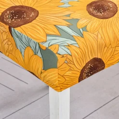 Stretch Spandex Dining Chair Cover 4/6 Pcs Set, Floral Printed Stretch High Back Dining Chair Cover Slipcover with Elastic Band for Dining Room,Wedding, Ceremony, Banquet,Home Decor