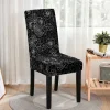 Stretch Spandex Dining Chair Cover 1 Piece, Floral Printed Stretch Chair Protector Cover Seat Slipcover with Elastic Band for Dining Room,Wedding, Ceremony, Banquet,Home Decor