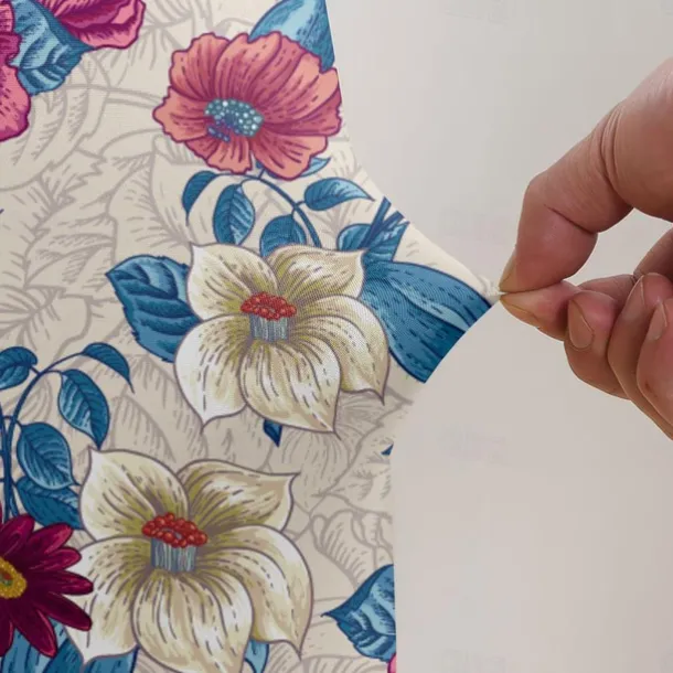 Stretch Spandex Dining Chair Cover 1 Piece, Floral Printed Stretch Chair Protector Cover Seat Slipcover with Elastic Band for Dining Room,Wedding, Ceremony, Banquet,Home Decor