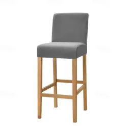 Stretch Velvet Bar Stool Cover Burgundy Counter Height Pub Chair Slipcover for Dining Room Cafe Non Slip with Elastic BottomThick Soft Style