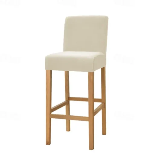 Stretch Velvet Bar Stool Cover Burgundy Counter Height Pub Chair Slipcover for Dining Room Cafe Non Slip with Elastic BottomThick Soft Style