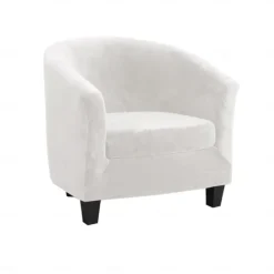 Stretch Velvet Club Chair Cover Barrel Chair Slipcover Elastic Armchair Single Sofa Cover Barrel Tub Chair for Cafe Hotel Coffee Shop Cross Border Soft Durable Washable