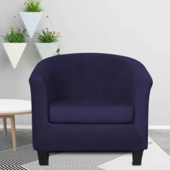 Stretch Velvet Club Chair Cover Barrel Chair Slipcover Elastic Armchair Single Sofa Cover Barrel Tub Chair for Cafe Hotel Coffee Shop Cross Border Soft Durable Washable