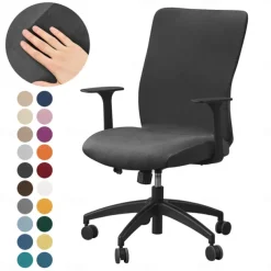 Stretch Velvet Office Chair Cover - Soft, Removable & Washable
