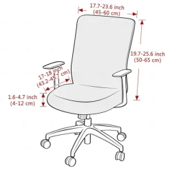 Stretch Velvet Office Chair Cover - Soft, Removable & Washable