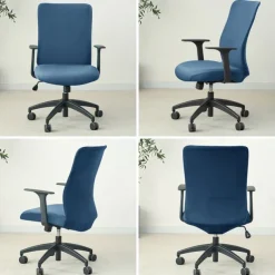 Stretch Velvet Office Chair Cover - Soft, Removable & Washable