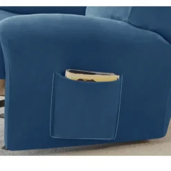 Stretch Velvet Recliner Couch Cover Burgundy , 4-Piece Soft Sofa Cover, Sofa Slipcover with Elastic Loop, Washable Furniture Protector for Kids, Pets, Dogs, Cats