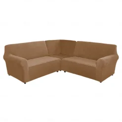 Stretch velvet 5-seater L-shaped sofa cover Solid color all-inclusive private seat pie corner L-shaped sofa cover
