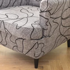 Stretch Wingback Chair Cover Armchair Slipcovers with Seat Cushion Cover Spandex Velvet Wingback Armchair Covers