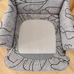 Stretch Wingback Chair Cover Armchair Slipcovers with Seat Cushion Cover Spandex Velvet Wingback Armchair Covers