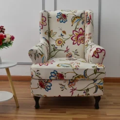 Stretch Wingback Chair Cover Wing Chair Slipcovers Spandex Fabric Wingback Armchair Covers with Seat Cushion Cover for Living Room Bedroom Decor