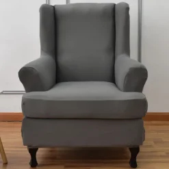 Stretch Wingback Chair Cover Wing Chair Slipcovers Spandex Fabric Wingback Armchair Covers with Seat Cushion Cover for Living Room Bedroom Decor