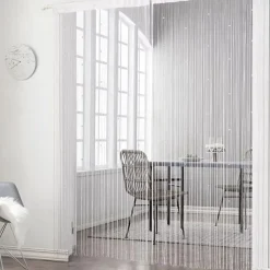 String Curtain Doorway Curtain Tassels Beaded Curatin, Boho Macrame Sliding Door Curtain Wedding Tapestry Decoration, Room Divider for Pergola Outdoor Patio