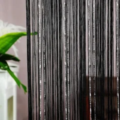 String Curtain Doorway Curtain Tassels Beaded Curatin, Boho Macrame Sliding Door Curtain Wedding Tapestry Decoration, Room Divider for Pergola Outdoor Patio W 1m x H 2m