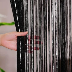 String Curtain Doorway Curtain Tassels Beaded Curatin, Boho Macrame Sliding Door Curtain Wedding Tapestry Decoration, Room Divider for Pergola Outdoor Patio W 1m x H 2m