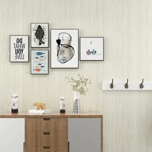 Stripe Wallpaper Wall Covering Sticker Film Peel and Stick Self Adhesive Embossed Non-woven Fabric Home Décor 300x53cm/118.11x20.87inch