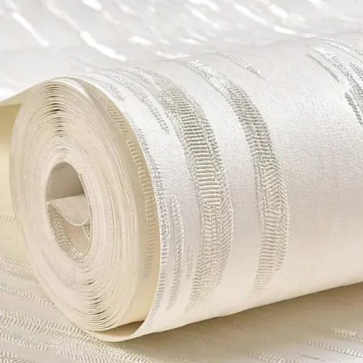 Stripe Wallpaper Wall Covering Sticker Film Peel and Stick Self Adhesive Embossed Non-woven Fabric Home Décor 300x53cm/118.11x20.87inch