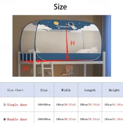 Student Dormitory Mosquito Nets Foldable Mosquito Net for Bunk Bed Mosquito Netting Increase Space Increase Density Gauze Mosquito Tent with Free Installation