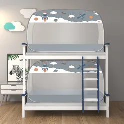 Student Dormitory Mosquito Nets Foldable Mosquito Net for Bunk Bed Mosquito Netting Increase Space Increase Density Gauze Mosquito Tent with Free Installation