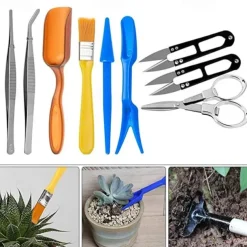 Succulent Tools, Mini Garden Tool Set, Transplanting Tools Set, Succulent Care kit for Succulent Miniature Gardening Plant, Multi, 12 Pcs