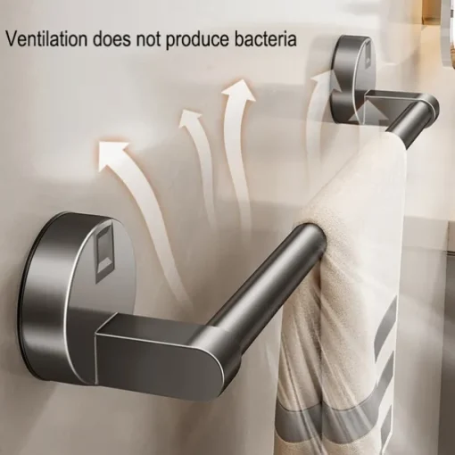 Suction Cup Towel Rack Bathroom No Punching Bathroom Towel Pole Bath Towel Wall Mounted Storage Rack Storage Rack