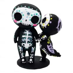 Sugar Skull Couple Statue Sugar Skull Figurine Resin Crafts Cute Statue Skull Resin Skull Statue Home Decor Adorable Skull Sculpture Memorial Statue